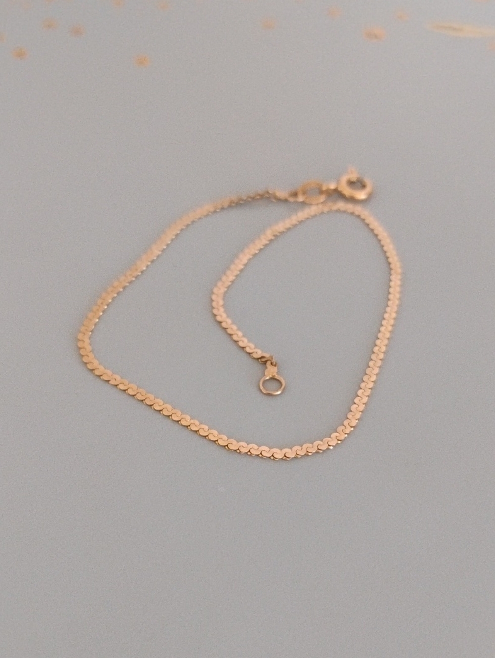 Serpentine 14 K Gold Bracelet